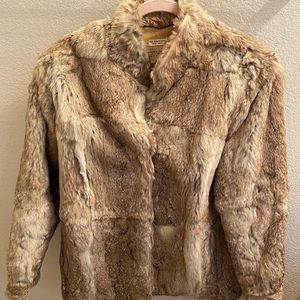 Vintage dyed Rabbit fur coat